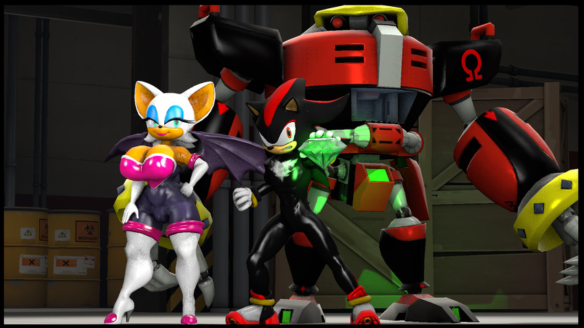 3d anthro bat big_breasts big_butt breasts butt clothing e-123_omega female high_heels huge_breasts kabalmystic_(artist) looking_at_viewer mammal rouge_the_bat shadow_the_hedgehog sonic_(series) wings