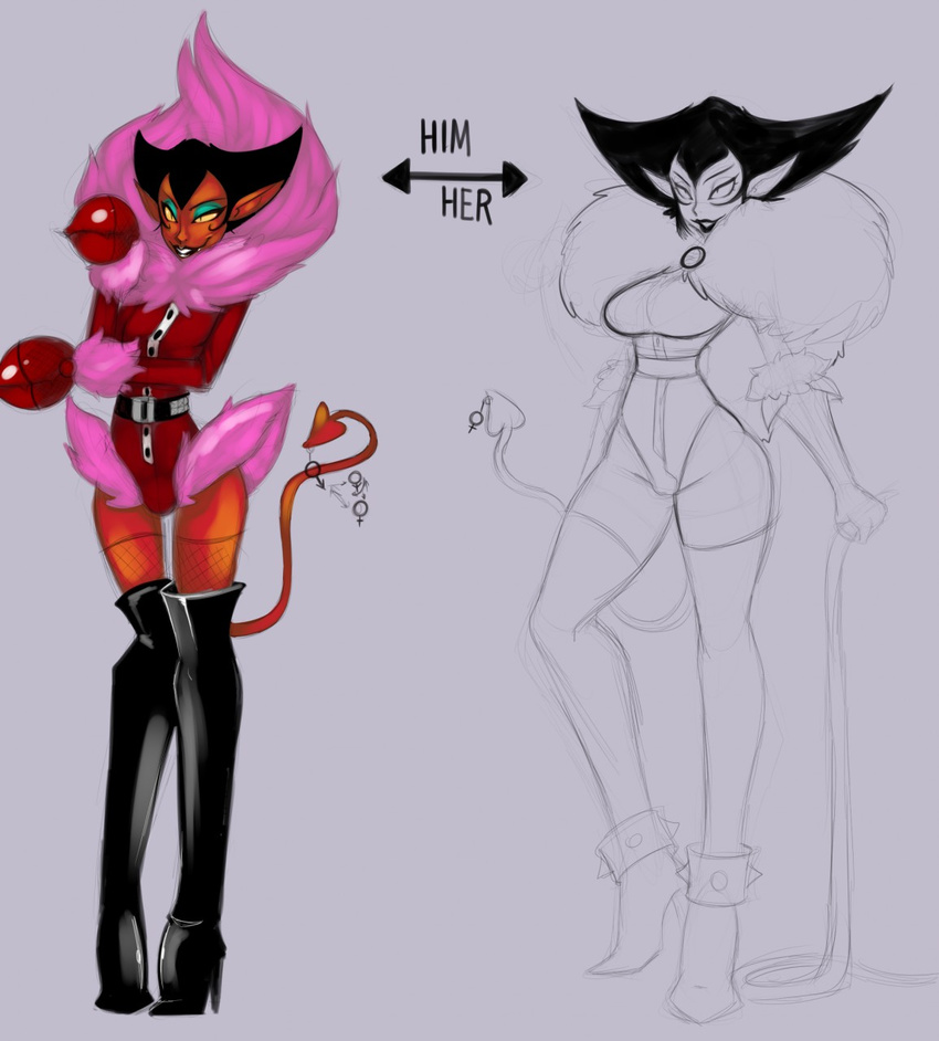 angelbreed boots bulge clothing crossgender demon female footwear him male pointy_ears powerpuff_girls solo