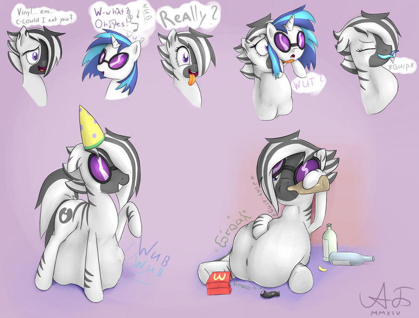 augustbebel belly big_belly breeds chubby equine fan_character female friendship_is_magic horn horse mammal my_little_pony pony unicorn vinyl_scratch_(mlp) vore zebra