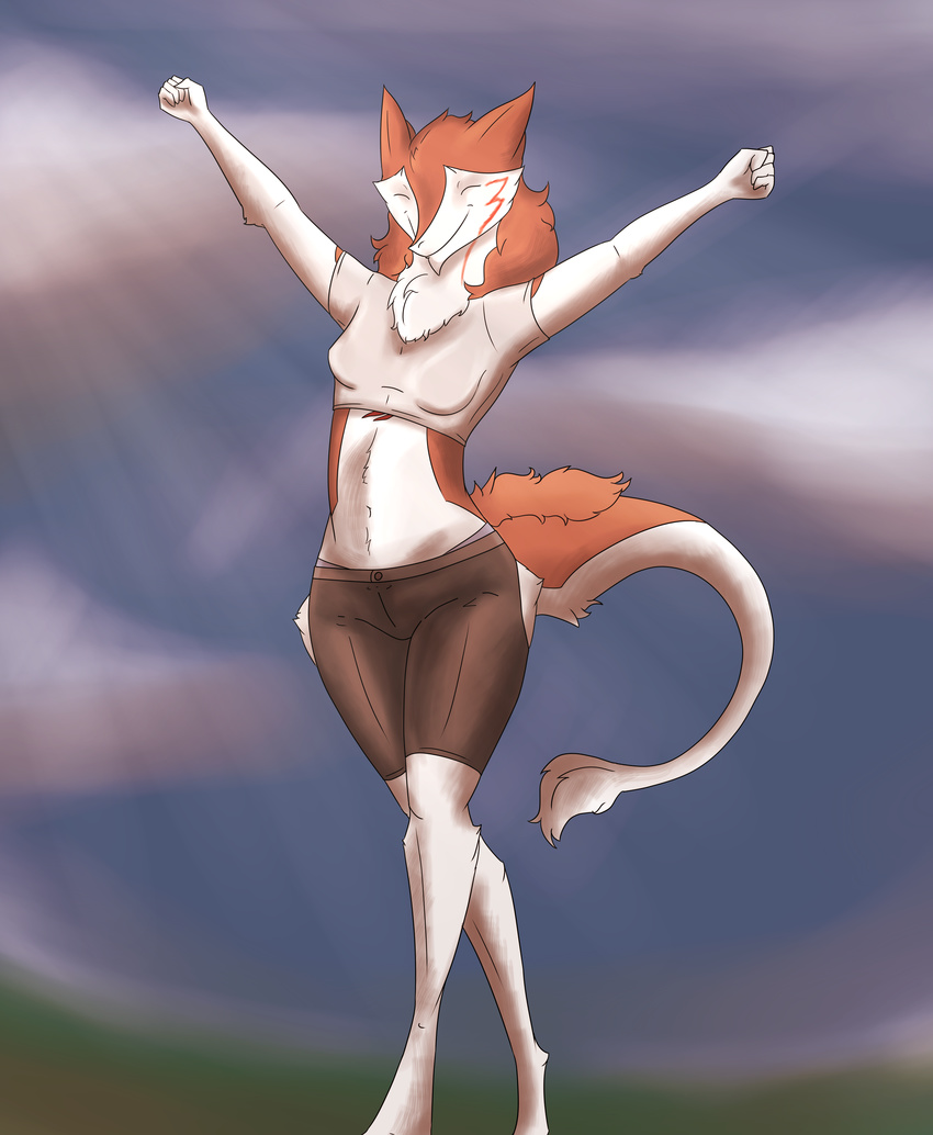 anna_the_sergal aspeel breasts cute female fluffy sergal small_breasts smile solo summer walking young