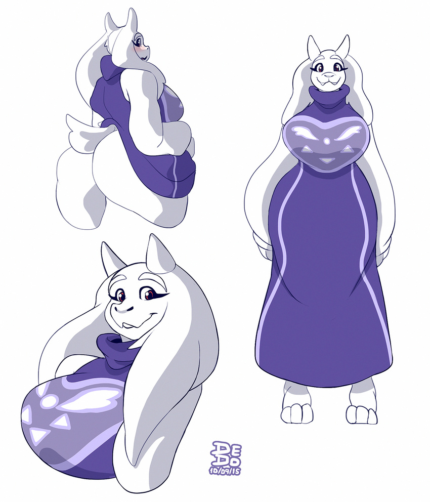 blush butt caprine clothed clothing female goat lionalliance looking_at_viewer mammal monster smile toriel undertale video_games
