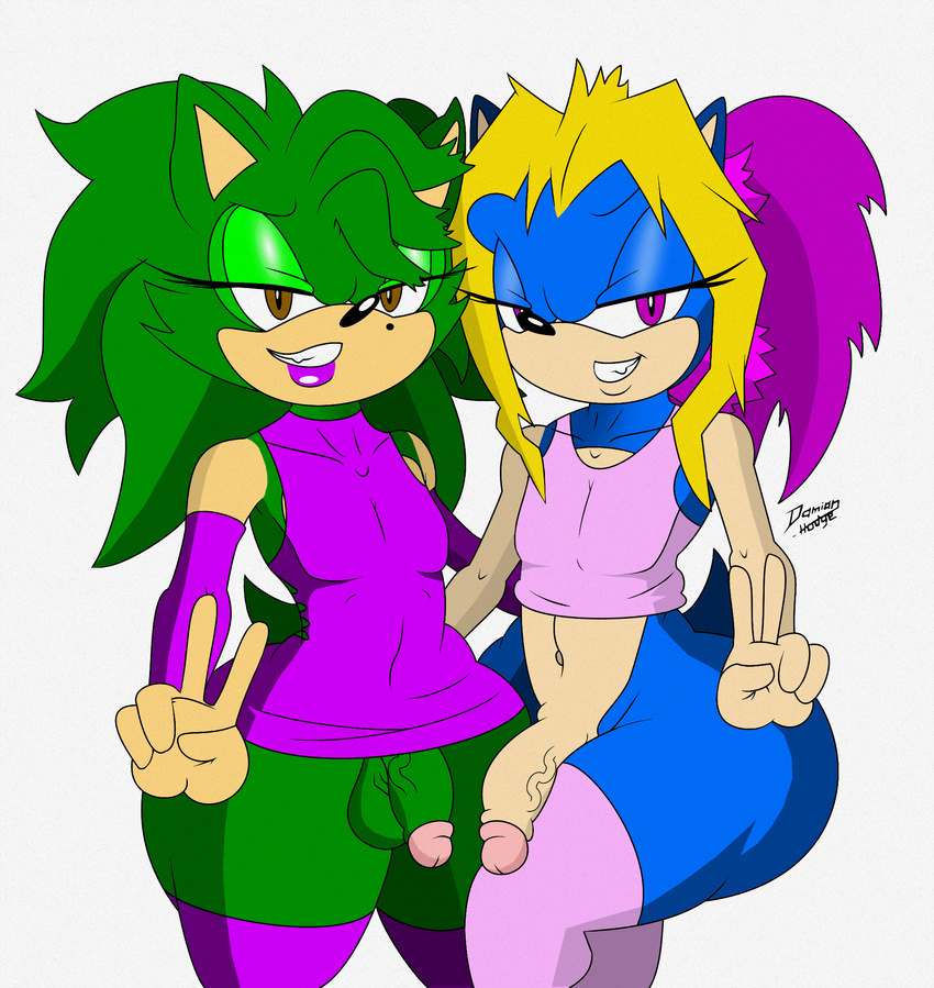 anthro balls big_balls big_butt bottomless breasts butt clothed clothing crossdressing damian_hodge delcia delcia_the_hedgehog fan_character fembois flaccid girly habbodude half-dressed hedgehog hedgehogs horny legwear lipstick looking_at_viewer male male/male mammal penis small_breasts sonic_fan_character whore wide_hips yamisonic yuki_sairenji-noroi