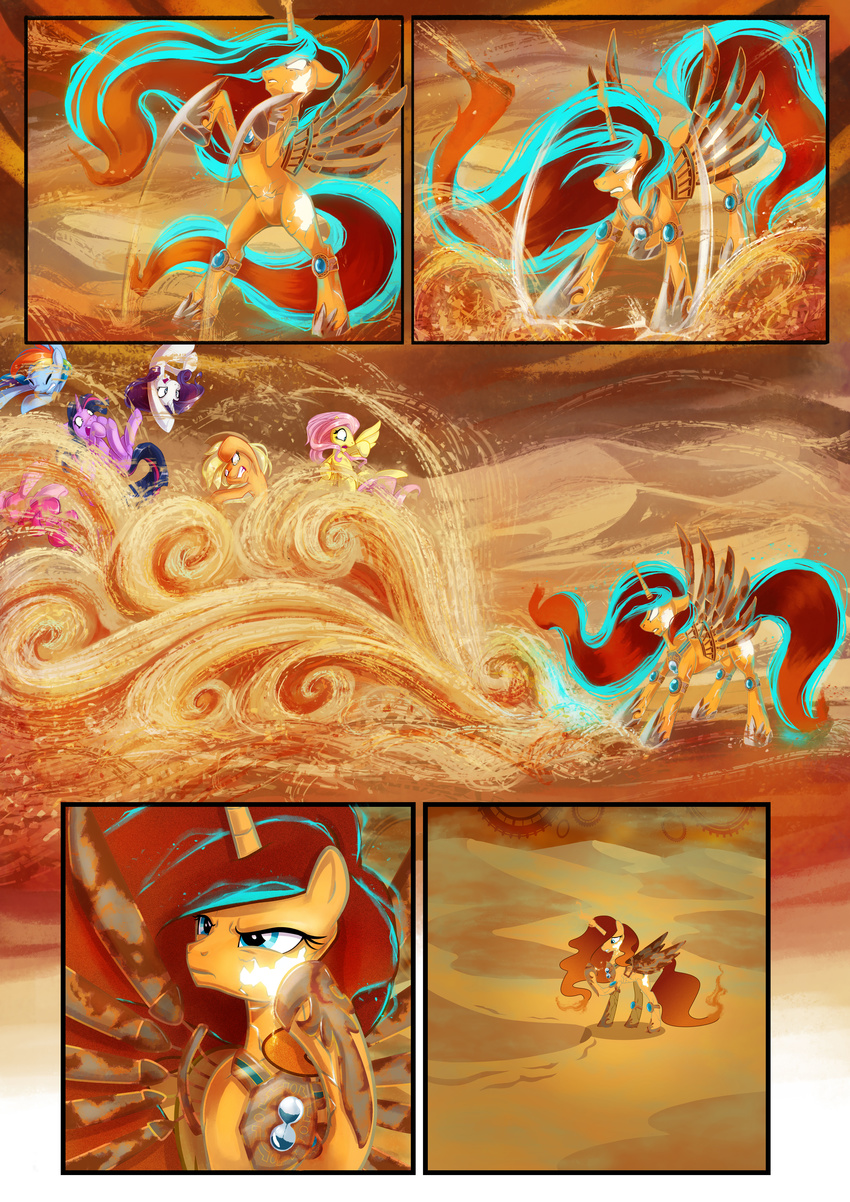 2015 applejack_(mlp) comic dialogue english_text equine fan_character female fluttershy_(mlp) friendship_is_magic horn horse luke262 mammal my_little_pony pinkie_pie_(mlp) pony rainbow_dash_(mlp) rarity_(mlp) sand text twilight_sparkle_(mlp) unicorn winged_unicorn wings