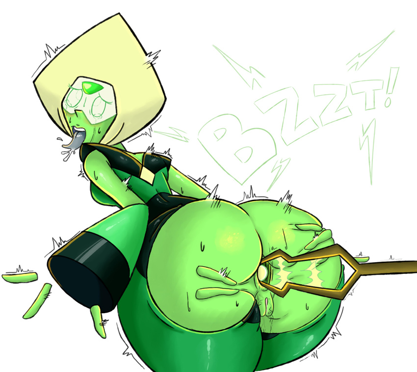 ahegao anal butt gem_(species) humanoid peridot_(steven_universe) presenting presenting_hindquarters pussy rear_view steven_universe unseen_character