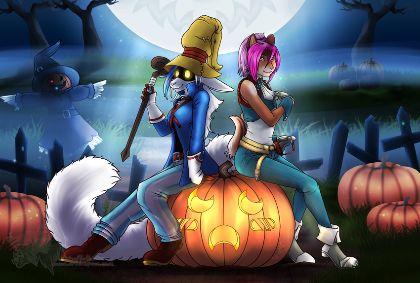 black_mage canine chipmunk cosplay costume female fox girly halloween holidays jacko'lantern jessie keisha_makainn male mammal moon pimpkin pumpkin_patch rodent scarcrow vixie zidane