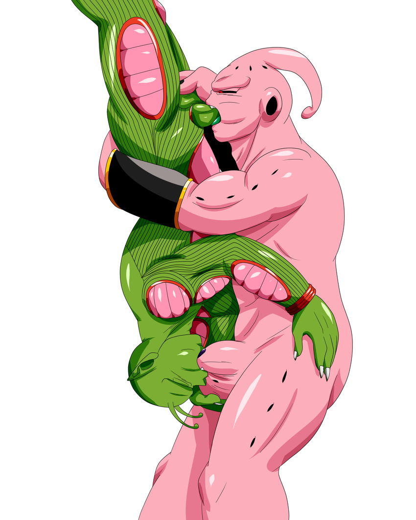 69 2015 absurd_res alien balls biceps bird's-eye_view buu cum darthglacier dragon_ball dragon_ball_z duo eyes_closed hi_res high-angle_shot kid_buu lying majin_buu male male/male muscular namekian on_side oral oral_penetration penis piccolo sex