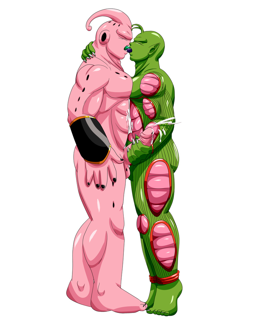 5_toes alien balls barefoot buu cum cum_on_stomach cumshot darthglacier dragon_ball dragon_ball_z duo embrace eyes_closed feet french_kissing handjob kid_buu kissing majin_buu male male/male masturbation muscular namekian nude orgasm penis piccolo sex standing tiptoes toes