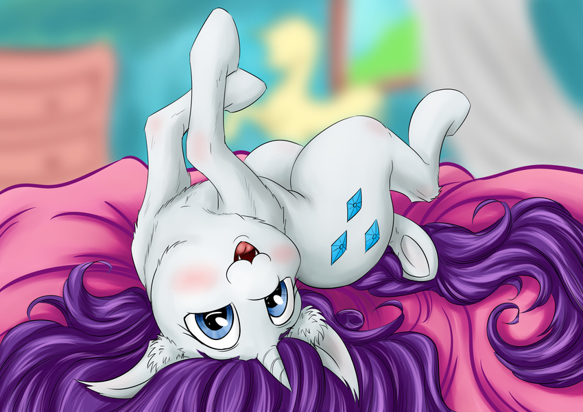 2015 :3 alcor90 cute equine female feral friendship_is_magic horn mammal my_little_pony rarity_(mlp) solo unicorn