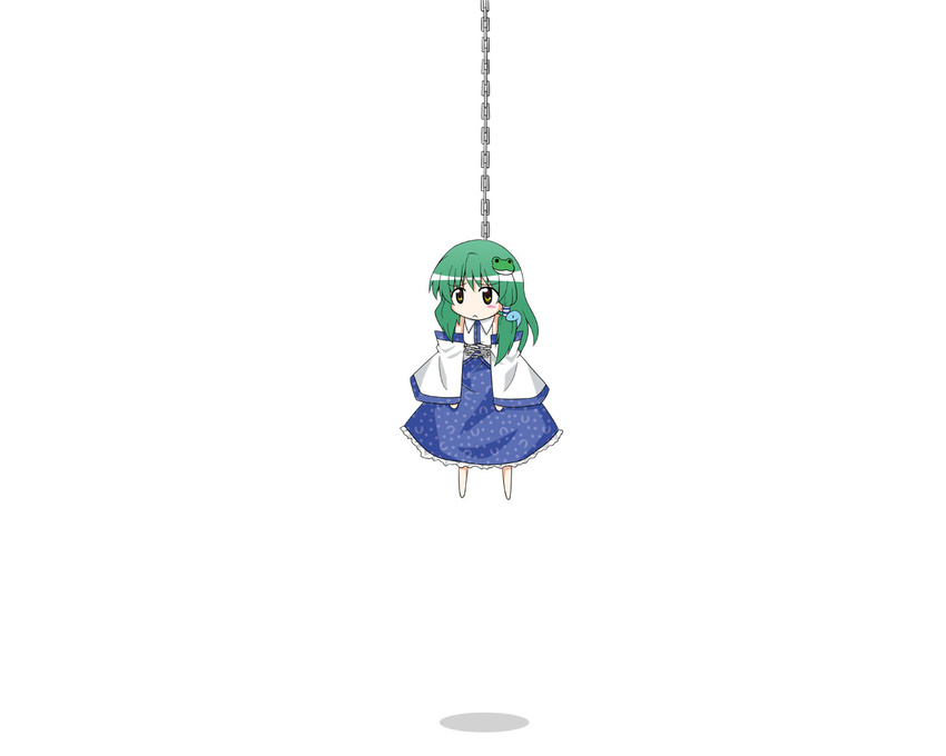 :&lt; chain chibi green_hair kochiya_sanae nibi solo touhou