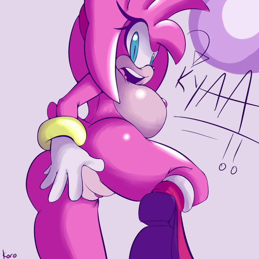 2015 amy_rose anthro big_breasts blue_eyes breasts female koro_kizama looking_at_viewer mammal nipples nude open_mouth solo sonic_(series) video_games