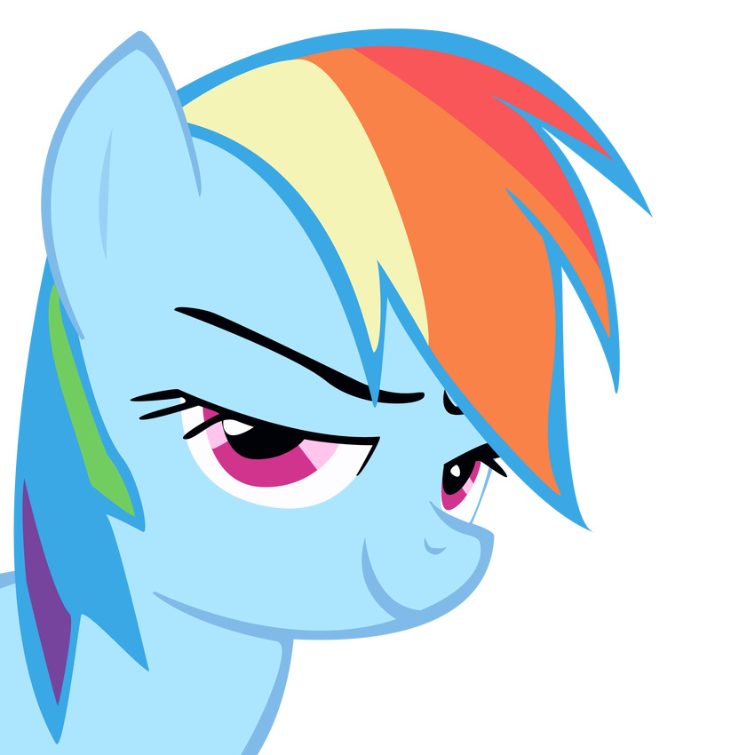 absurd_res alpha_channel blue_fur confident equine female friendship_is_magic fur hair happy hi_res horse looking_at_viewer mammal multicolored_hair my_little_pony pony rainbow_dash_(mlp) rainbow_hair reaction_image simple_background smile smug solo transparent_background unknown_artist