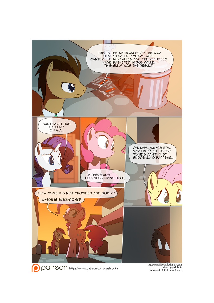 2015 comic cutie_mark doctor_whooves_(mlp) earth_pony equine female feral fluttershy_(mlp) friendship_is_magic gashiboka hair hat hood horn horse male mammal mane my_little_pony necktie pegasus pinkie_pie_(mlp) pony rarity_(mlp) rose_(mlp) text unicorn wings