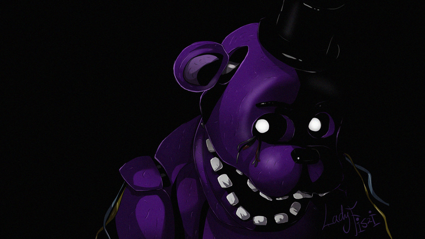 animatronic bear fiszi five_nights_at_freddy's five_nights_at_freddy's_2 glowing glowing_eyes machine mammal robot shadow shadow_freddy_(fnaf) video_games