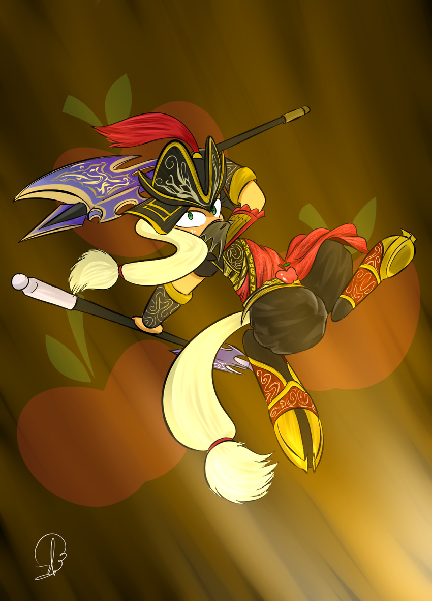 2015 applejack_(mlp) axe equine female freckles friendship_is_magic green_eyes horse mammal melee_weapon my_little_pony phuocthiencreation pony solo weapon