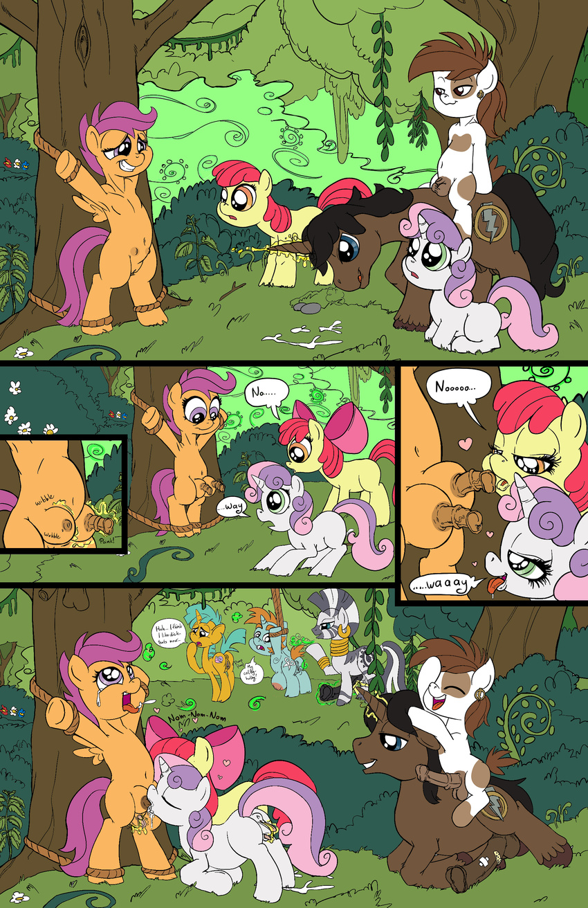 2014 anus apple_bloom_(mlp) bound comic confusion cub cum cuntboy cutie_mark_crusaders_(mlp) dicknipples domination equine everfree_forest fan_character female female_domination feral flogging friendship_is_magic group horn intersex mammal my_little_pony orgasm pegasus penis public pussy scootaloo_(mlp) smudge_proof snails_(mlp) snips_(mlp) sweetie_belle_(mlp) tears teats thunder_ring unicorn whipping wings young zebra zecora_(mlp)