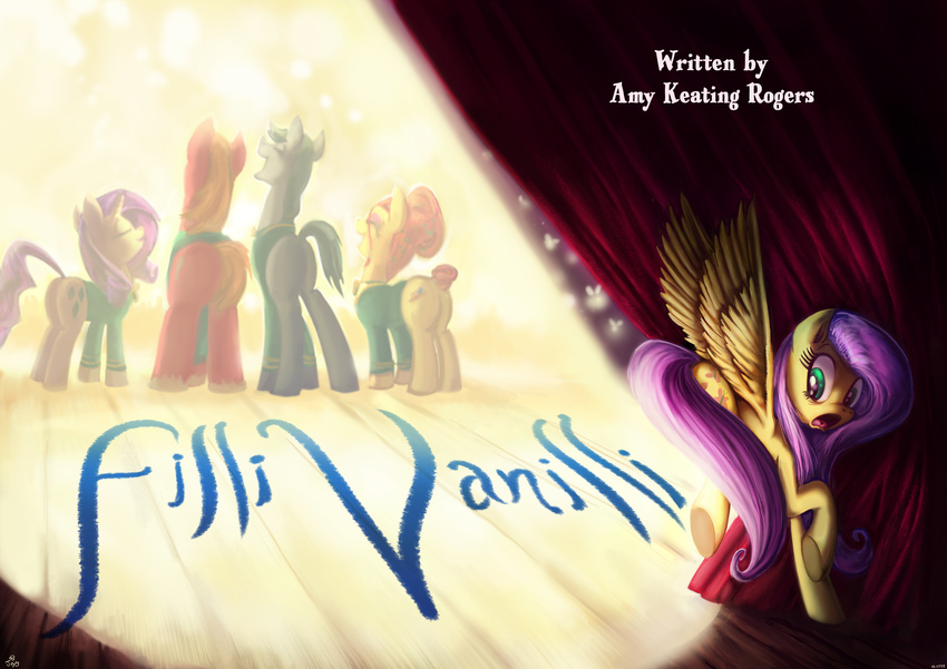 2015 big_macintosh_(mlp) curtains equine female fluttershy_(mlp) friendship_is_magic horn horse jowybean male mammal my_little_pony pegasus pony rarity_(mlp) scared stage stage_fright unicorn wings