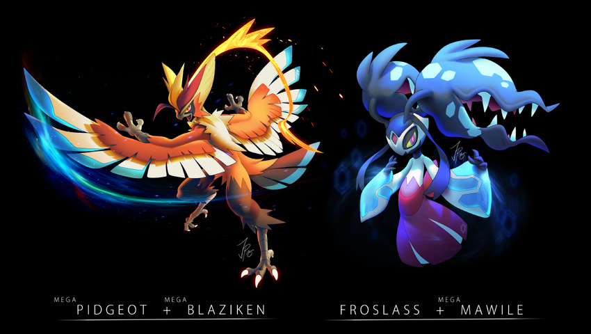 blaziken froslass fusion mawile mega_blaziken mega_evolution mega_mawile nintendo pidgeot pok&eacute;mon video_games