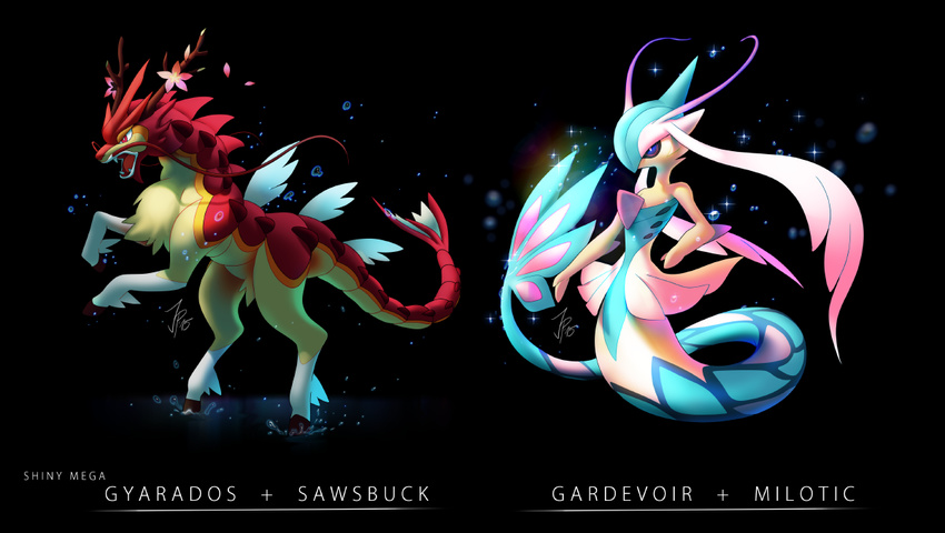 fusion gardevoir gyarados mega_gyarados milotic nintendo pok&eacute;mon sawsbuck shiny_pok&eacute;mon video_games