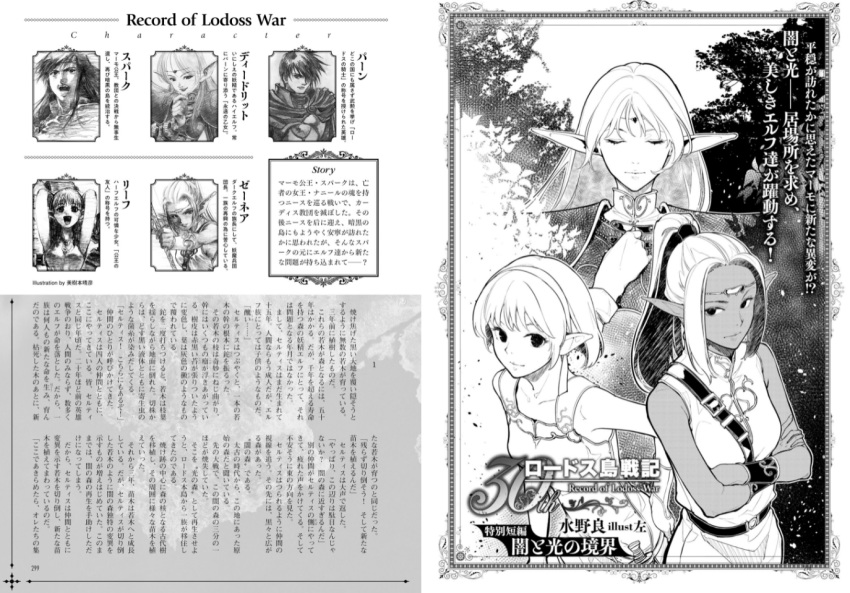 deedlit hidari leaf monochrome parn record_of_lodoss_war spark tagme translation_request