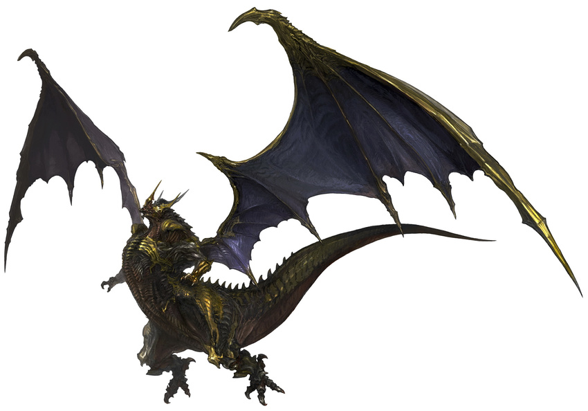 ambiguous_gender bahamut claws dragon final_fantasy final_fantasy_xiv horn nude official_art red_eyes scalie solo video_games weapon western_dragon wings