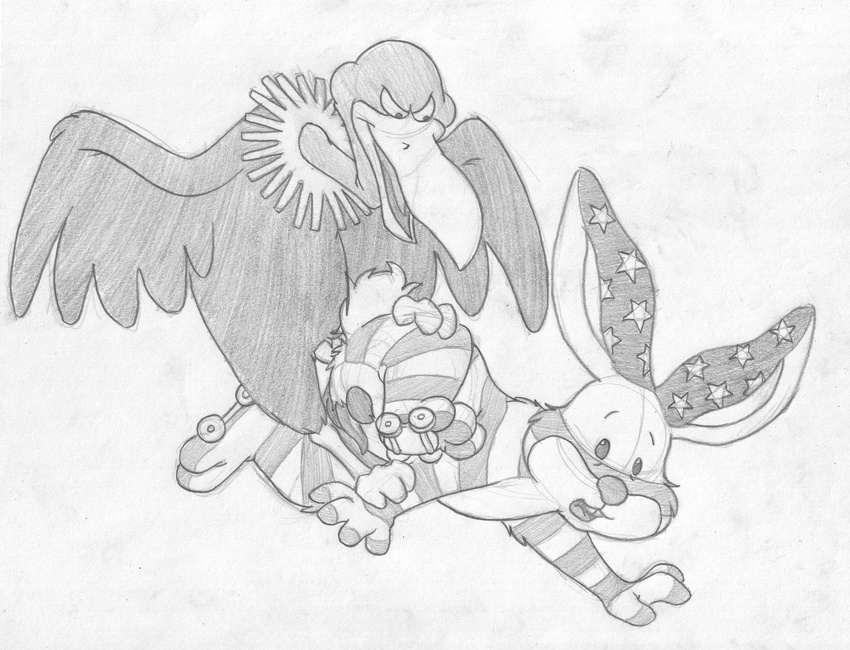 american_rabbit anal anal_penetration anatomically_correct anthro avian balls beak bird buckteeth feral flying forced lagomorph male male/male mammal mizzyam nude open_mouth penetration penis rabbit rape surprise tapering_penis teeth the_adventures_of_the_american_rabbit vultor vulture