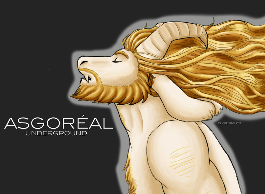 asgore_dreemurr blonde_hair body_hair boss_monster caprine hair humor long_hair male mammal solo undertale video_games