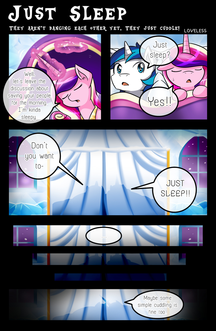 2015 comic cute duo english_text equine female feral friendship_is_magic hi_res horn male mammal my_little_pony princess_cadance_(mlp) queen_chrysalis_(mlp) shining_armor_(mlp) text unicorn vavacung