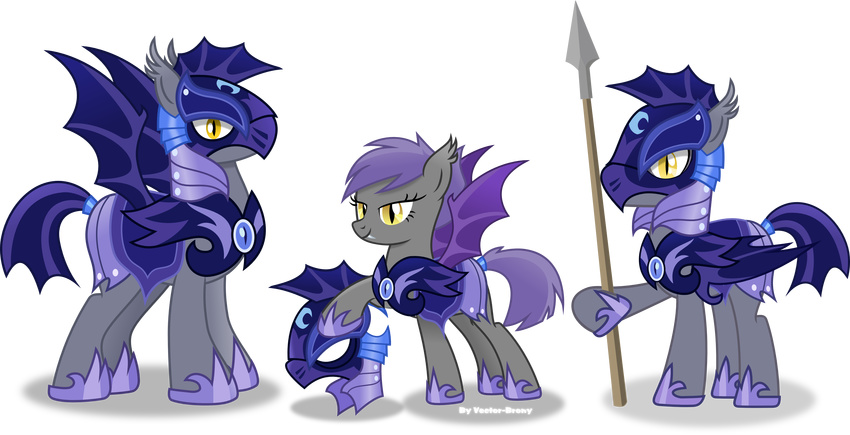 2015 absurd_res alpha_channel armor bat_pony bat_wings fangs female friendship_is_magic helmet hi_res male melee_weapon my_little_pony polearm slit_pupils spear transparent_backgound vector-brony weapon wings yellow_eyes