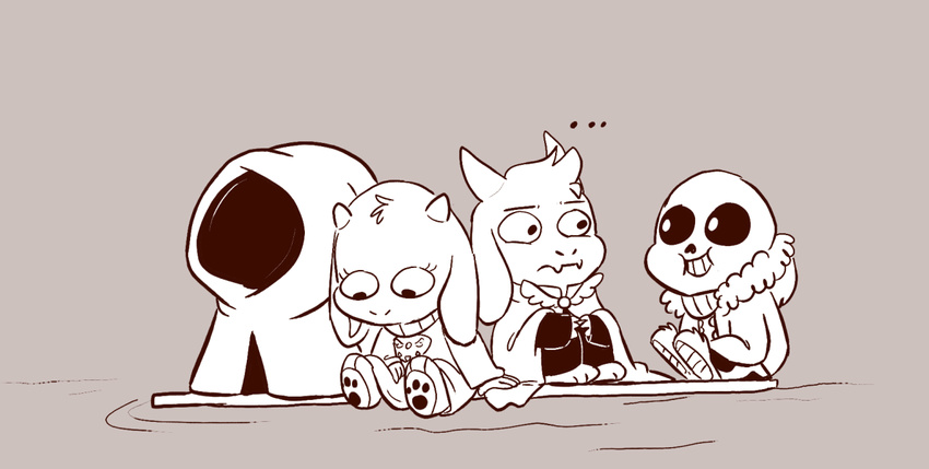 ... 2015 anthro asgore_dreemurr boat bone boss_monster caprine chibi female goat male mammal mudkipful river_person_(undertale) sans_(undertale) skeleton toriel undertale vehicle video_games water