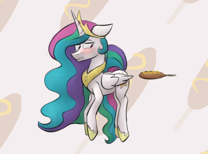 blush corndog female marsminer my_little_pony princess_celestia_(mlp) solo