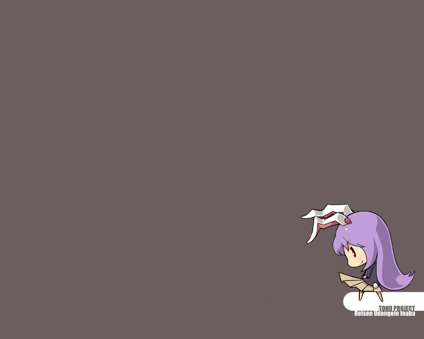 animal_ears blueberry_(5959) bunny_ears bunny_tail chibi long_hair purple_hair red_eyes reisen_udongein_inaba solo tail touhou wallpaper