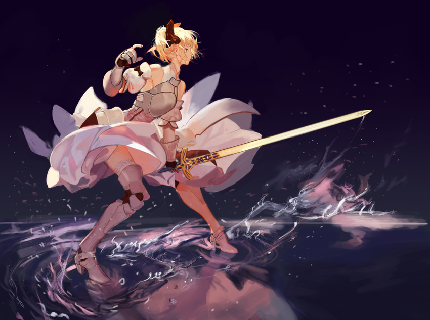 armor armored_dress artoria_pendragon_(all) ask_(askzy) bad_id bad_pixiv_id blonde_hair caliburn derivative_work fate/stay_night fate/unlimited_codes fate_(series) saber saber_lily solo