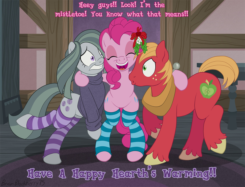 2015 big_macintosh_(mlp) brian_mcpherson clothed clothing cutie_mark earth_pony english_text equine eyes_closed feral freckles friendship_is_magic green_eyes group hair horse inside legwear long_hair male mammal marble_pie_(mlp) my_little_pony open_mouth pink_hair pinkie_pie_(mlp) pony sibling sisters striped_legwear stripes text