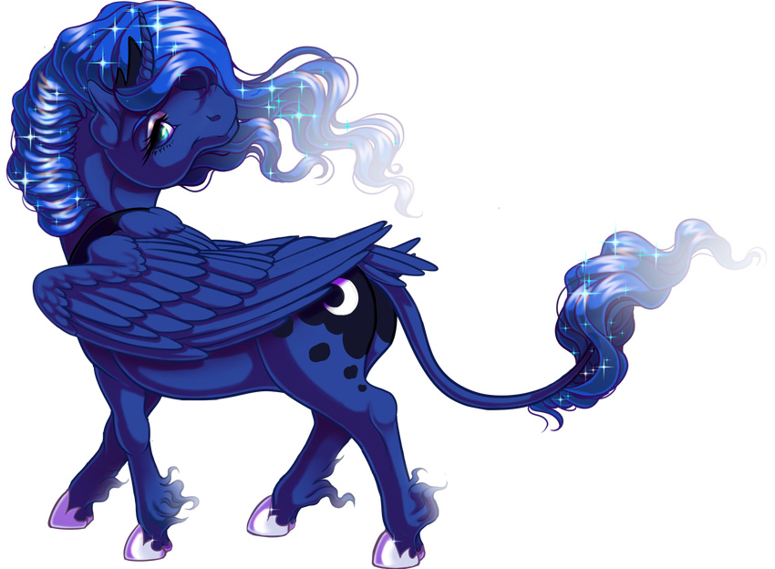 2015 alpha_channel equine female feral friendship_is_magic hi_res horn kittehkatbar mammal my_little_pony princess_luna_(mlp) solo winged_unicorn wings