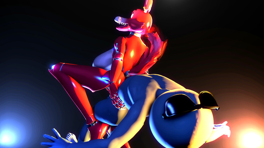 2015 3d_(artwork) ahegao animatronic anon anthro areola ball_expansion balls big_balls big_breasts breast_expansion breasts canine cgi crouching digital_media_(artwork) domination ear_piercing eye_patch eyewear facial_piercing female female_domination five_nights_at_freddy's fox foxy_(fnaf) glowing grey_skin happy happy_sex hi_res huge_breasts machine male male/female mammal nipples nose_piercing nude on_top open_mouth penetration piercing red_skin robot sex simple_background smile tattoo teeth uwotinfokm8 video_games white_eyes