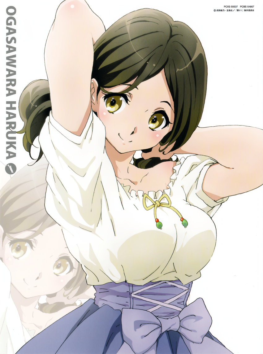 breasts brown_eyes character_name hibike!_euphonium highres ikeda_shouko large_breasts ogasawara_haruka smile solo