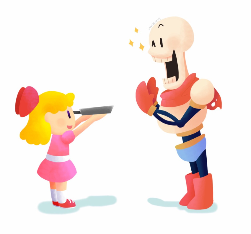 bone cute earthbound_(series) papyrus_(undertale) paula_(earthbound) skeleton undertale video_games