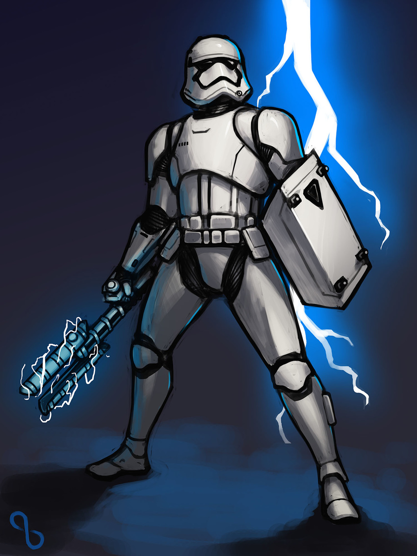 baton body_armor boots drawfag electricity first_order fn-2199 helmet highres lightning riot_control_stormtrooper shield spoilers star_wars star_wars:_the_force_awakens stormtrooper tonfa weapon