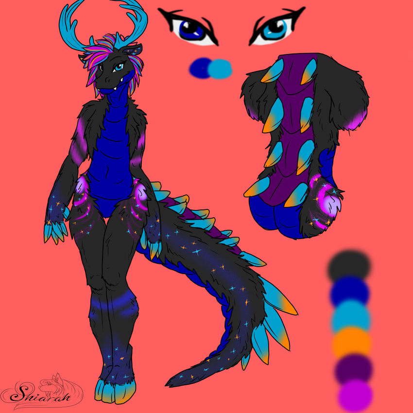 adopt adoption antlers bed_sheet claws dark female fur galaxy glowing highlights hooves horn invalid_color invalid_tag light male model_sheet plates sell spikes trade