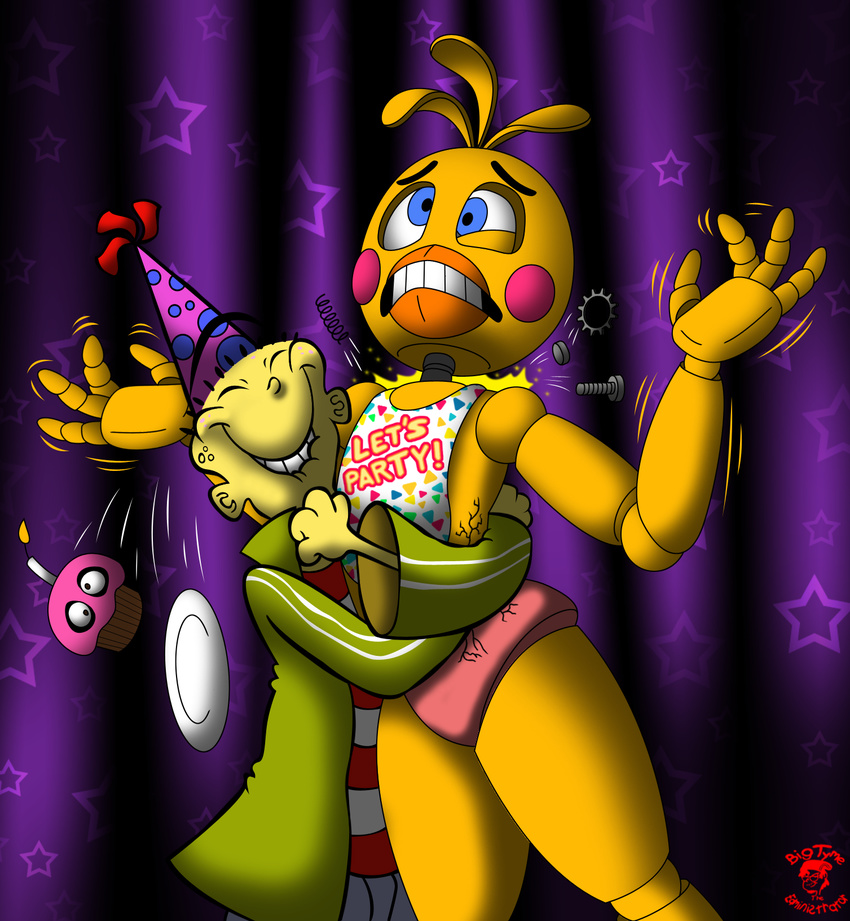 animatronic avian bib bigtyme bird chicken clothing cupcake_(fnaf) ed ed_edd_n_eddy female five_nights_at_freddy's five_nights_at_freddy's_2 human machine male mammal robot toy_chica_(fnaf) video_games