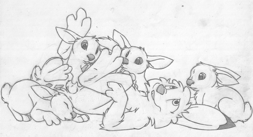 anatomically_correct anthro anthro_on_feral balls bestiality buckteeth erection eyes_closed feral greyscale group jake_cottontail lagomorph legs_up looking_up lying male male/male mammal mizzyam monochrome nude on_back pencil_(artwork) penis pushing rabbit sheath side_view size_difference tapering_penis teeth traditional_media_(artwork)