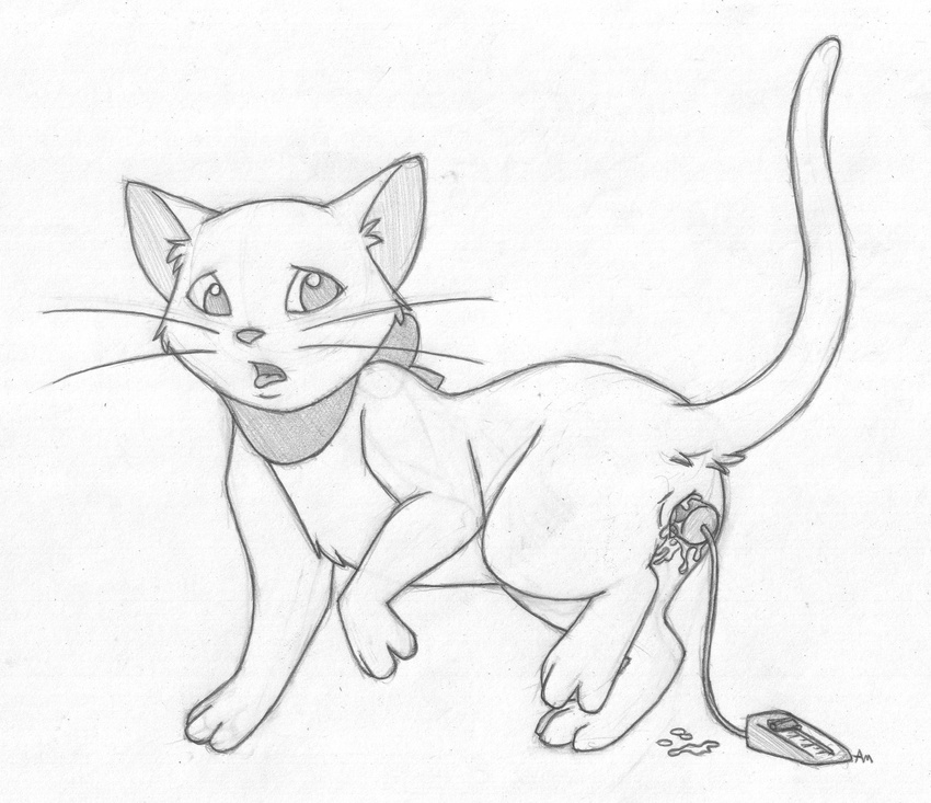 2009 a_cat_is_fine_too cat feline female feral ghibli greyscale looking_back mammal masturbation mizzyam monochrome open_mouth pencil_(artwork) penetration pussy pussy_juice quadruped raised_tail sex_toy side_view sketch solo the_cat_returns tongue tongue_out traditional_media_(artwork) vaginal vaginal_masturbation vibrator wet whiskers yuki_(the_cat_returns)