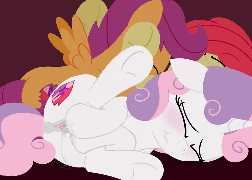 2016 anus apple_bloom_(mlp) cunnilingus dtcx97 earth_pony equine female female/female feral friendship_is_magic horn horse mammal masturbation my_little_pony oral pegasus pony pussy scootaloo_(mlp) sex sweetie_belle_(mlp) unicorn vaginal wings