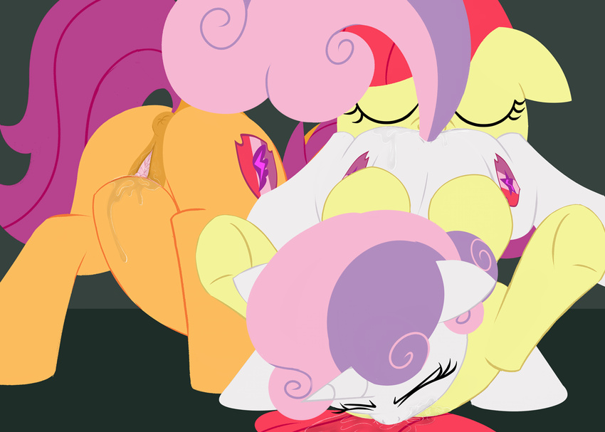 2016 anus apple_bloom_(mlp) cunnilingus dtcx97 earth_pony equine female female/female feral friendship_is_magic horn horse mammal masturbation my_little_pony oral pegasus pony pussy scootaloo_(mlp) sex sweetie_belle_(mlp) unicorn vaginal wings