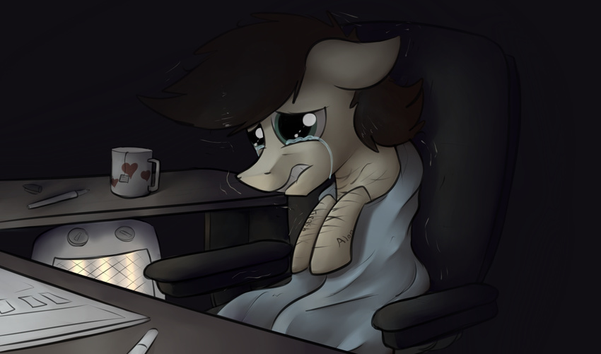 body_writing crying dark depression male marsminer my_little_pony pone_keith solo tears