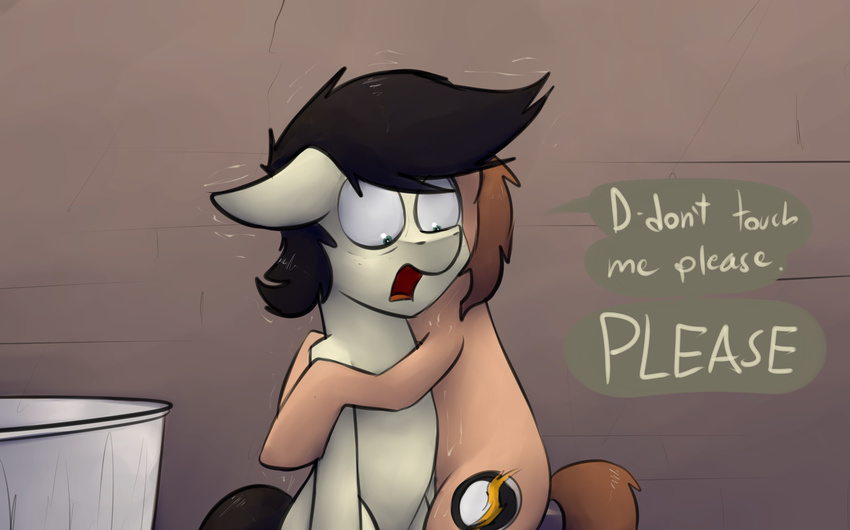 dialogue equine fan_character horse hug mammal marsminer my_little_pony nervouse pone_keith pony