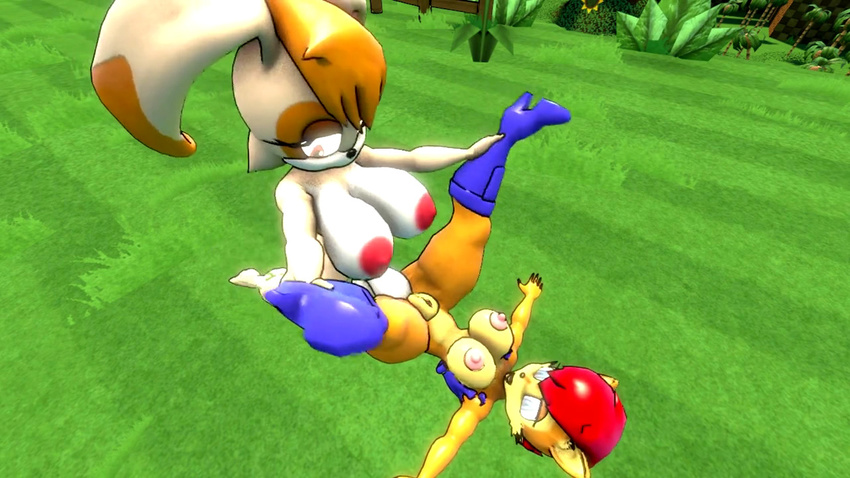 3d_(artwork) cgi dickgirl dickgirl/female digital_media_(artwork) female intersex intersex/female sally_acorn sonic_(series) vanilla_the_rabbit