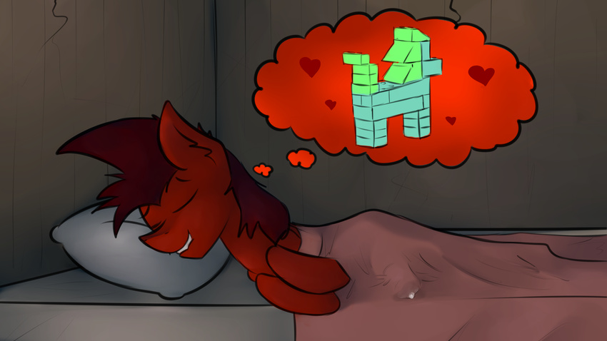 biting_lip cum dream equine feral horse humor lego male mammal mars_miner marsminer my_little_pony pony sleeping solo thought_bubble wet_dream