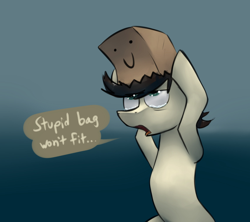 crying equine fan_character horse male mammal marsminer my_little_pony paper_bag pone_keith pony sad solo tears