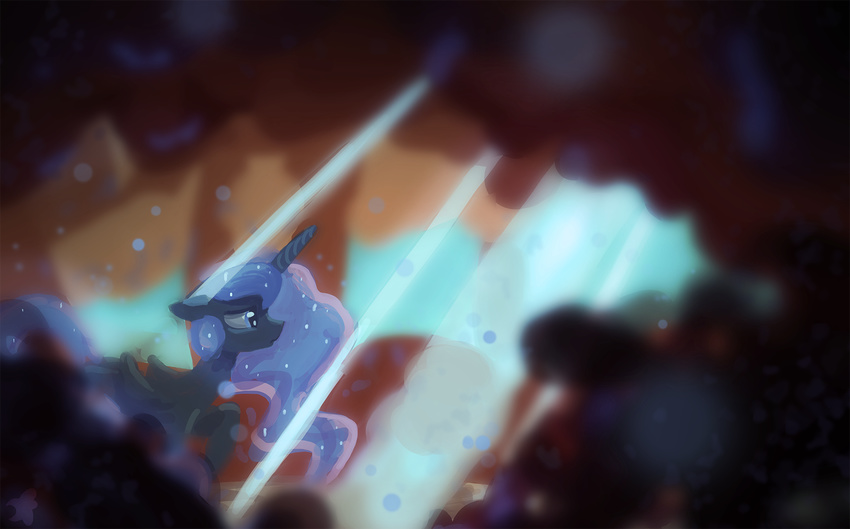 2014 abstract_background blue_eyes blue_fur blue_hair darkflame75 equine female feral friendship_is_magic fur hair hi_res horn mammal my_little_pony princess_luna_(mlp) solo winged_unicorn wings